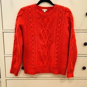 GAP tomato red / orange cable knit sweater size small